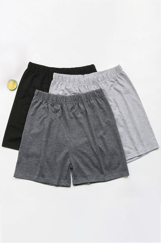 Perfee 3-Pack Elastic Waist Shorts