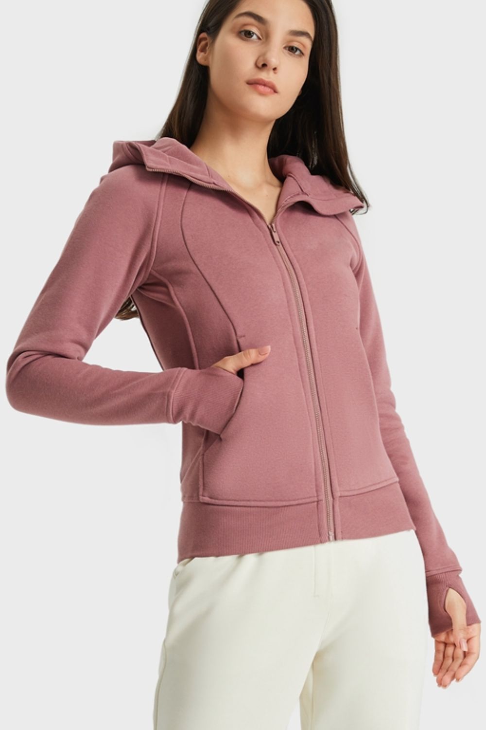 Millennia Zip Up Seam Detail Hooded Sports Jacket