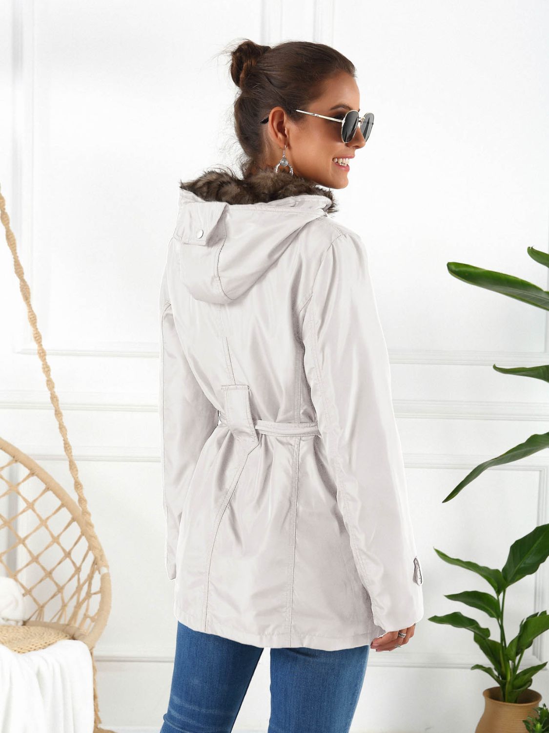 Ivy Lane Full Size Hooded Jacket with Detachable Liner (Three-Way Wear)