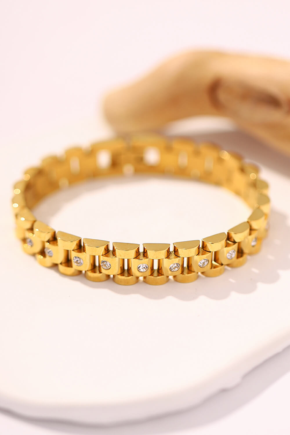 18K Gold-Plated Stainless Steel Zircon Bracelet