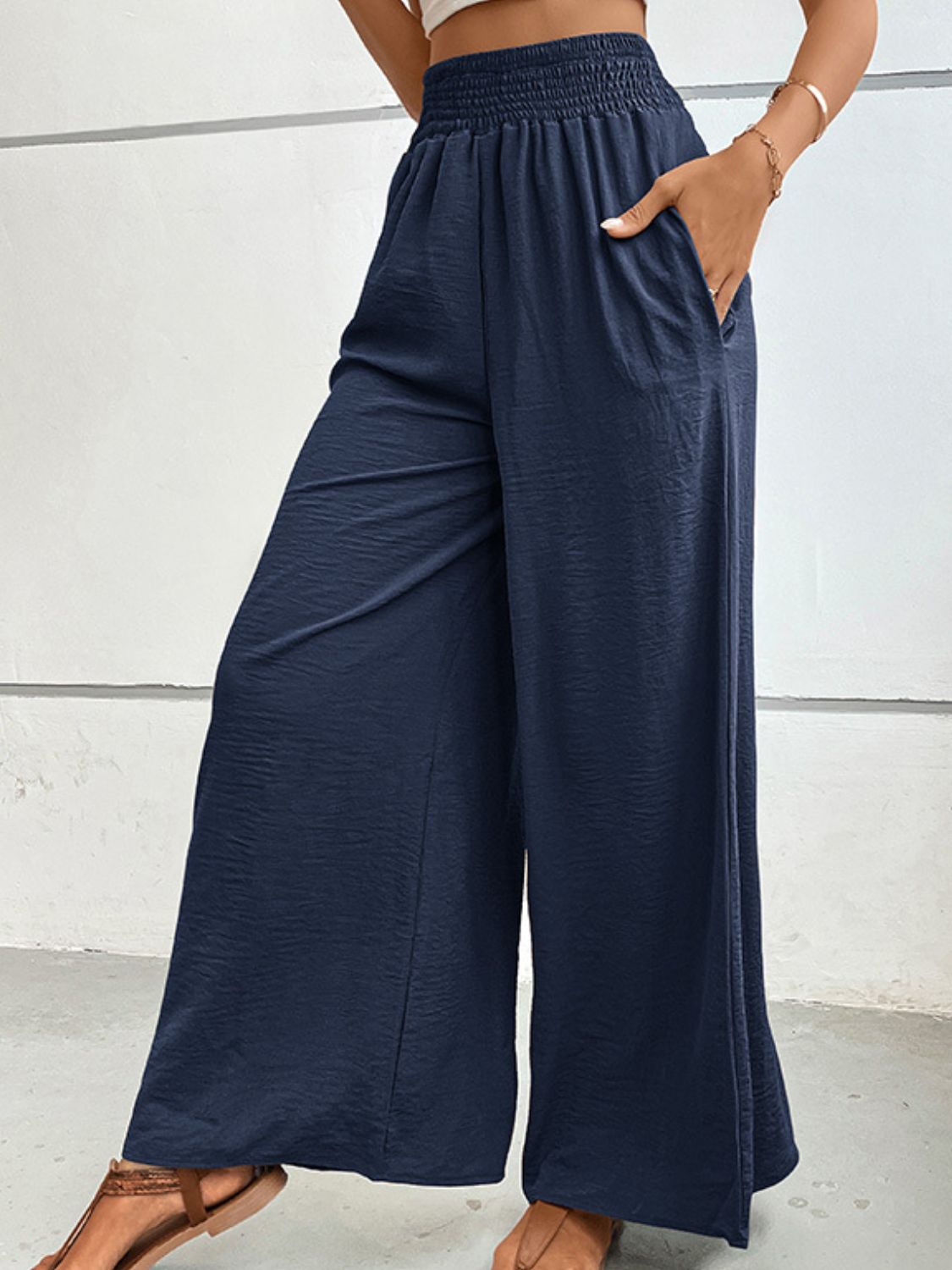 Perfee Wide Waistband Relax Fit Long Pants