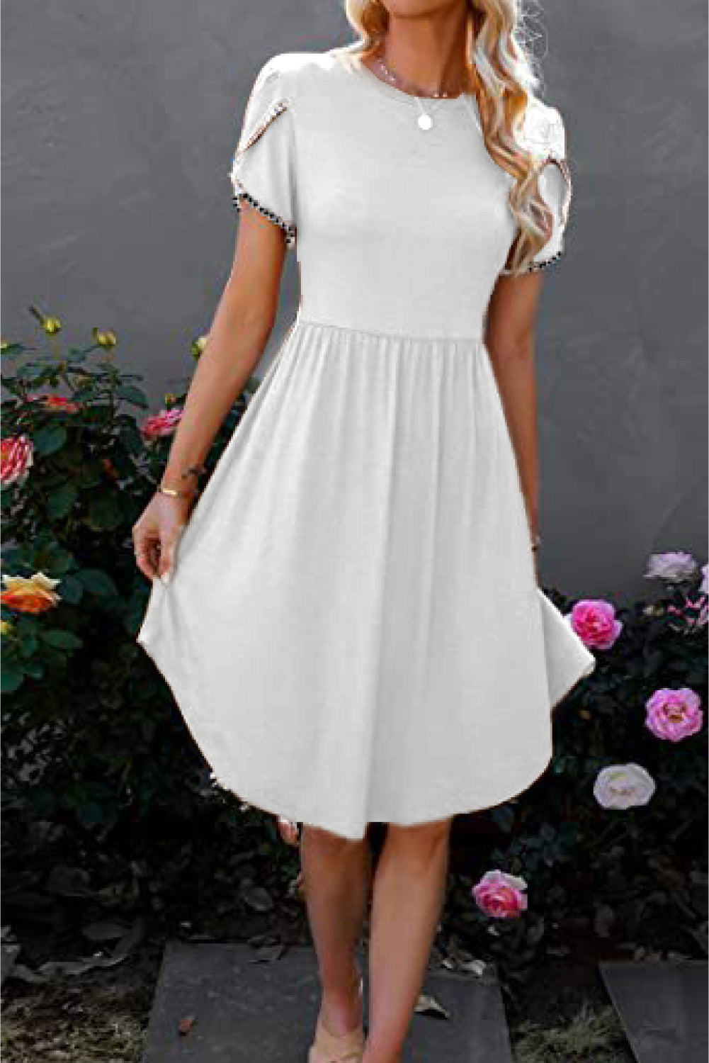 Round Neck Short Sleeve Dress