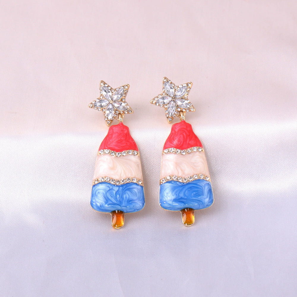 Christmas Tree Rhinestone Alloy Earrings