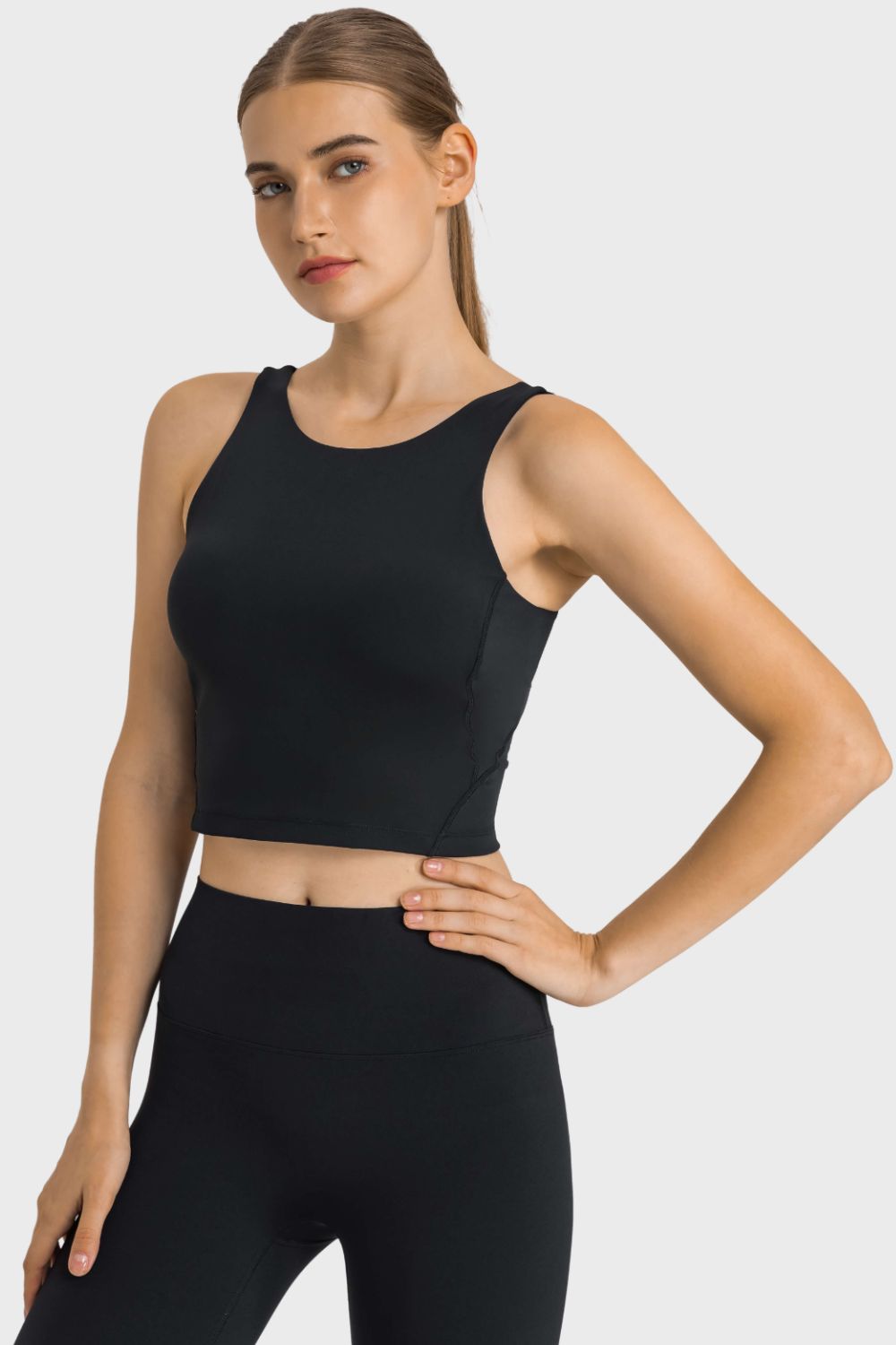 Millennia Feel Like Skin Highly Stretchy Cropped Sports Tank