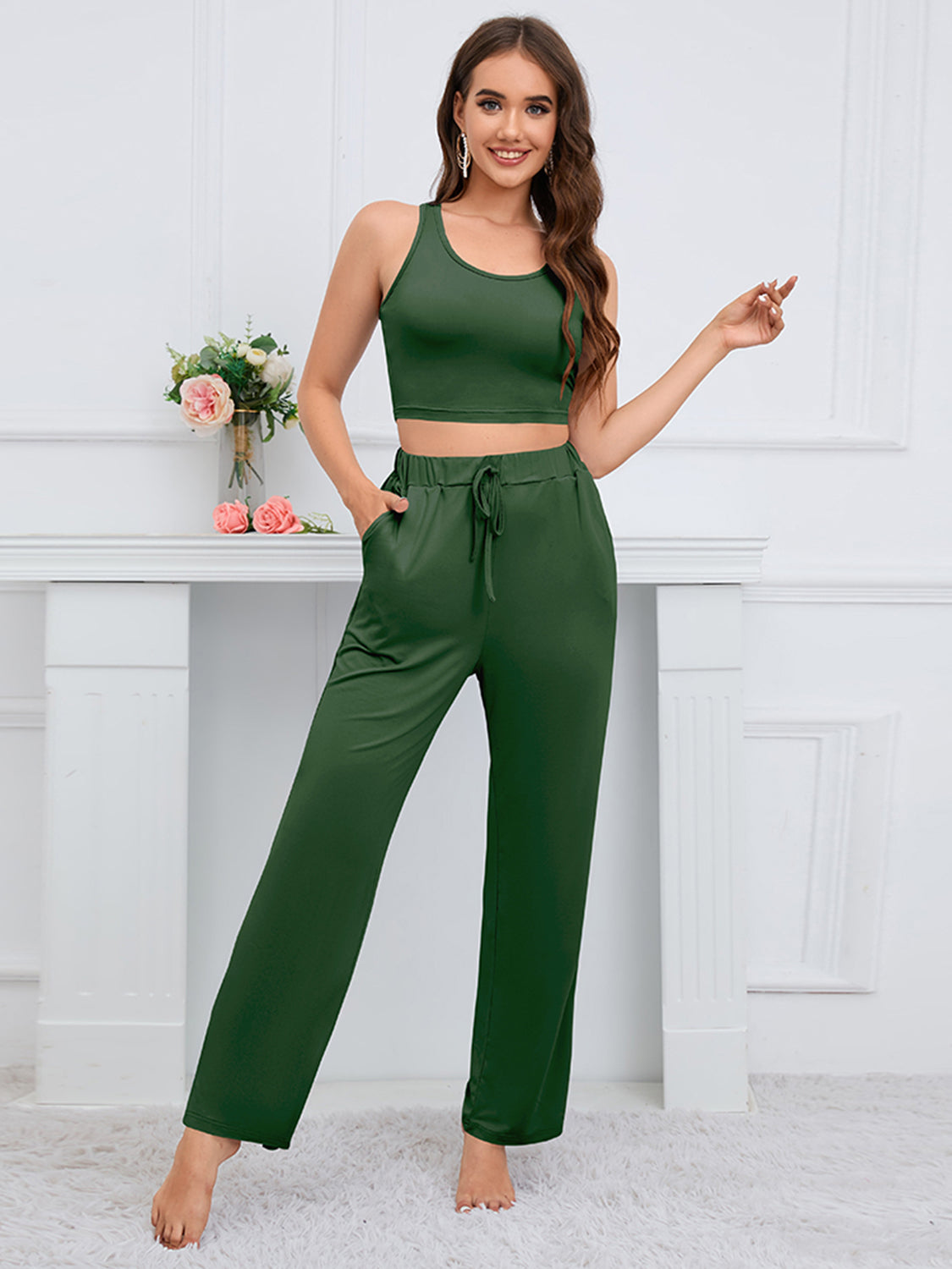 Tank, Cardigan and Pants Set