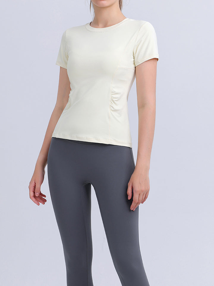 Round Neck Short Sleeve Active Top