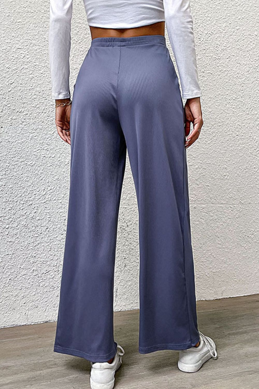 Perfee Pleated Detail Wide-Leg Pants with Pockets