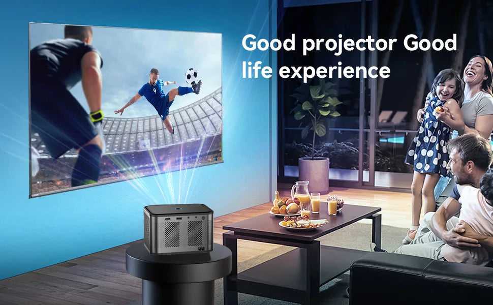 YERSIDA A40-C Portable Projector Support Android /IOS Projection Screen HD 1080P 4K Home Smart TV 6500 Lumen 1080*720P Projector