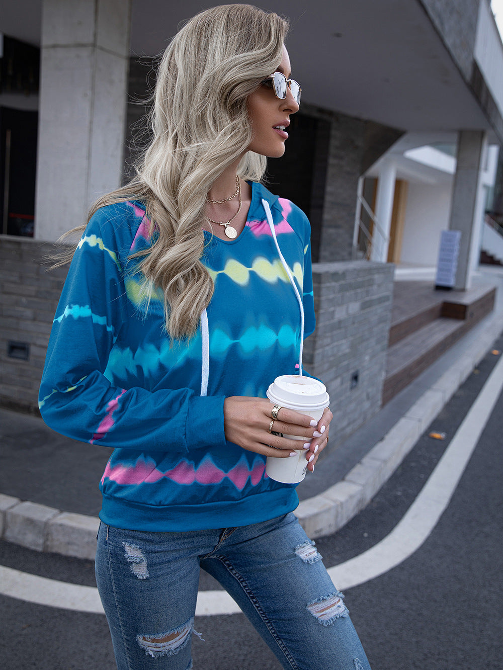 Ivy Lane Tie Dye Raglan Sleeve Hoodie