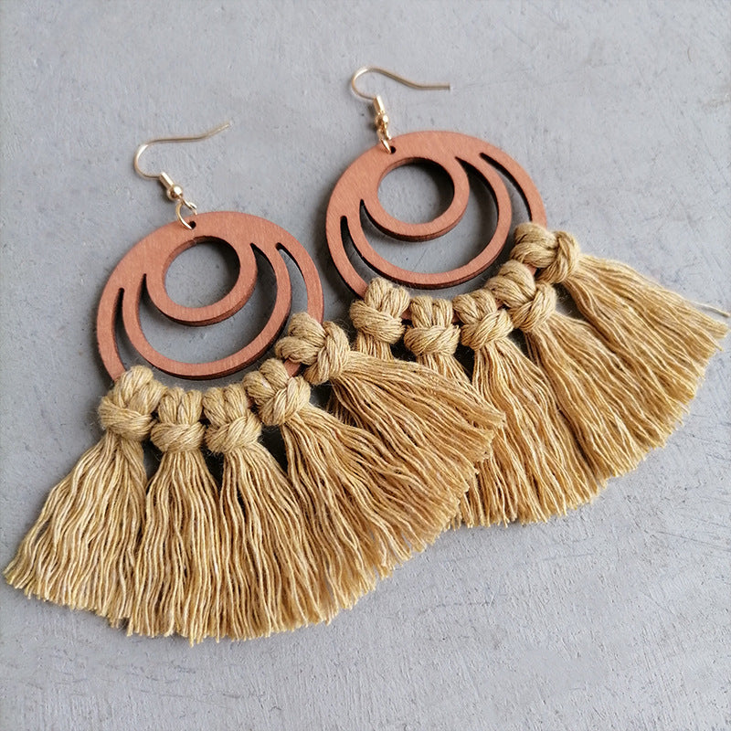 Tassel Detail Geometric Earrings