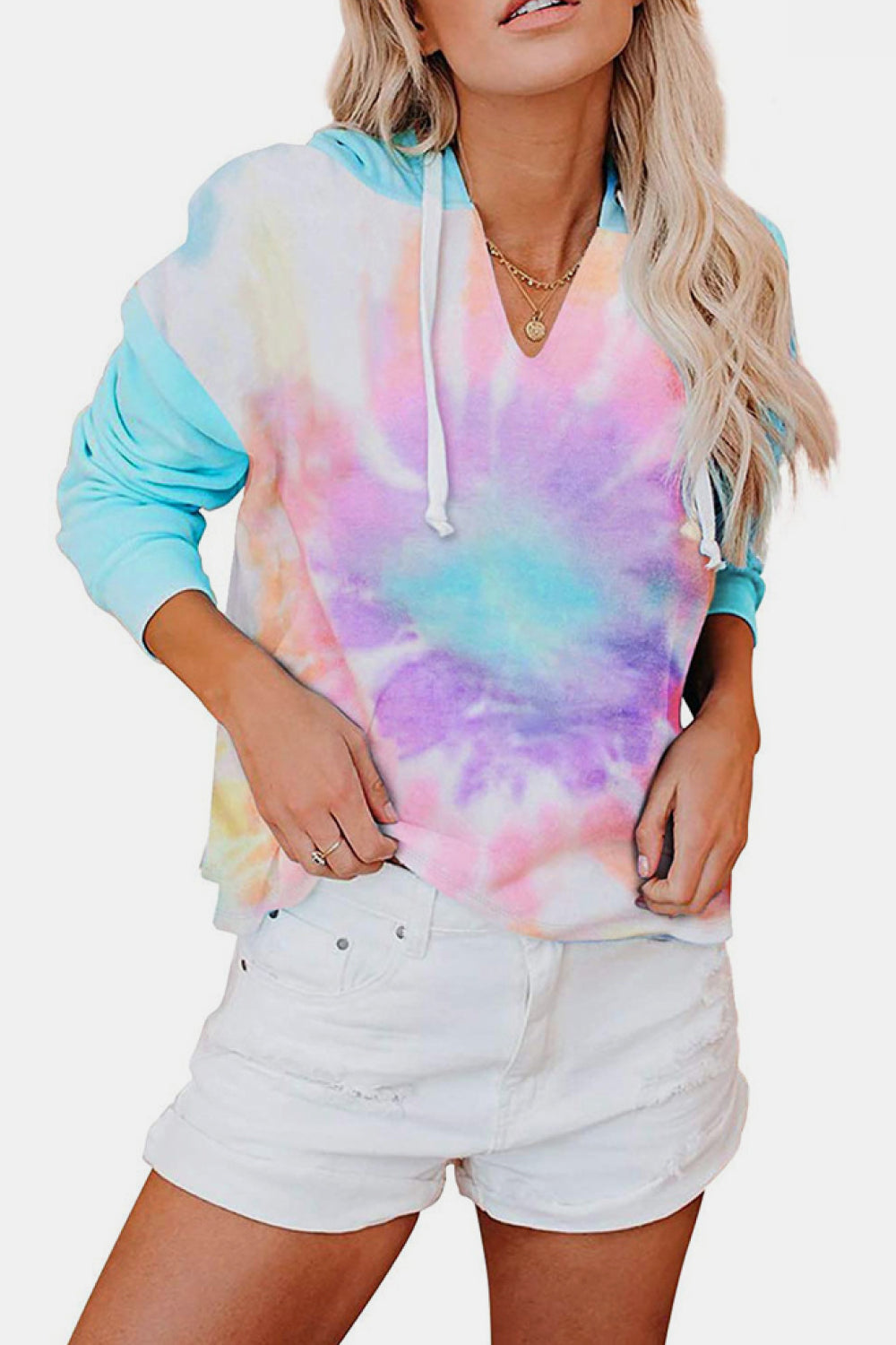 Ivy Lane Tie-Dye Drawstring Hoodie