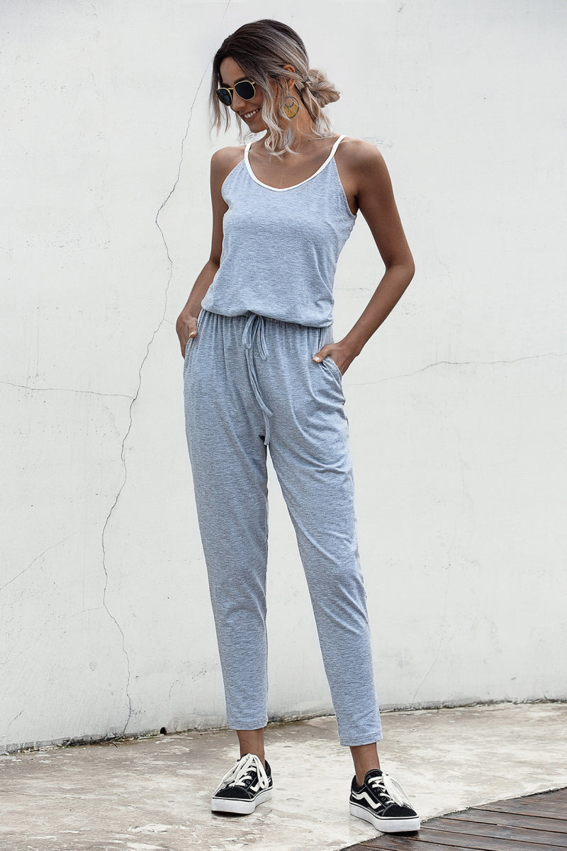 Contrast binding Cami Jumpsuit