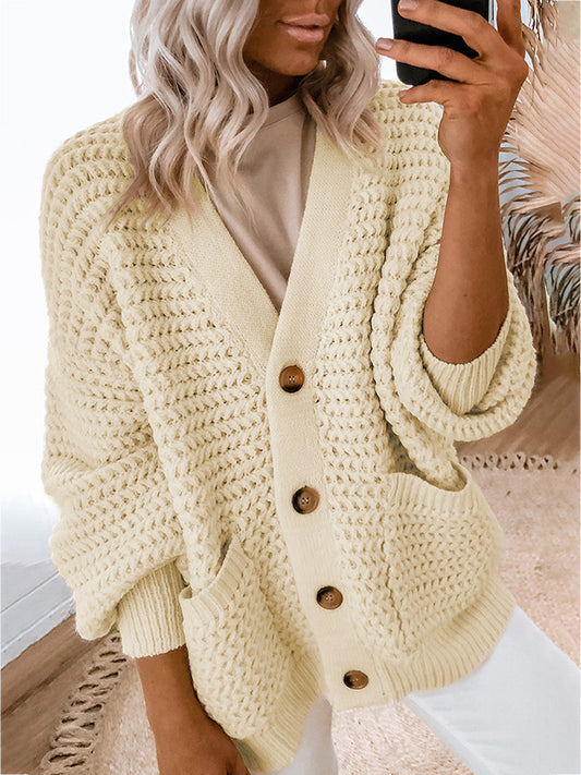 V-Neck Long Sleeve Cardigan