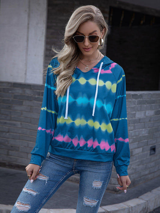 Ivy Lane Tie Dye Raglan Sleeve Hoodie