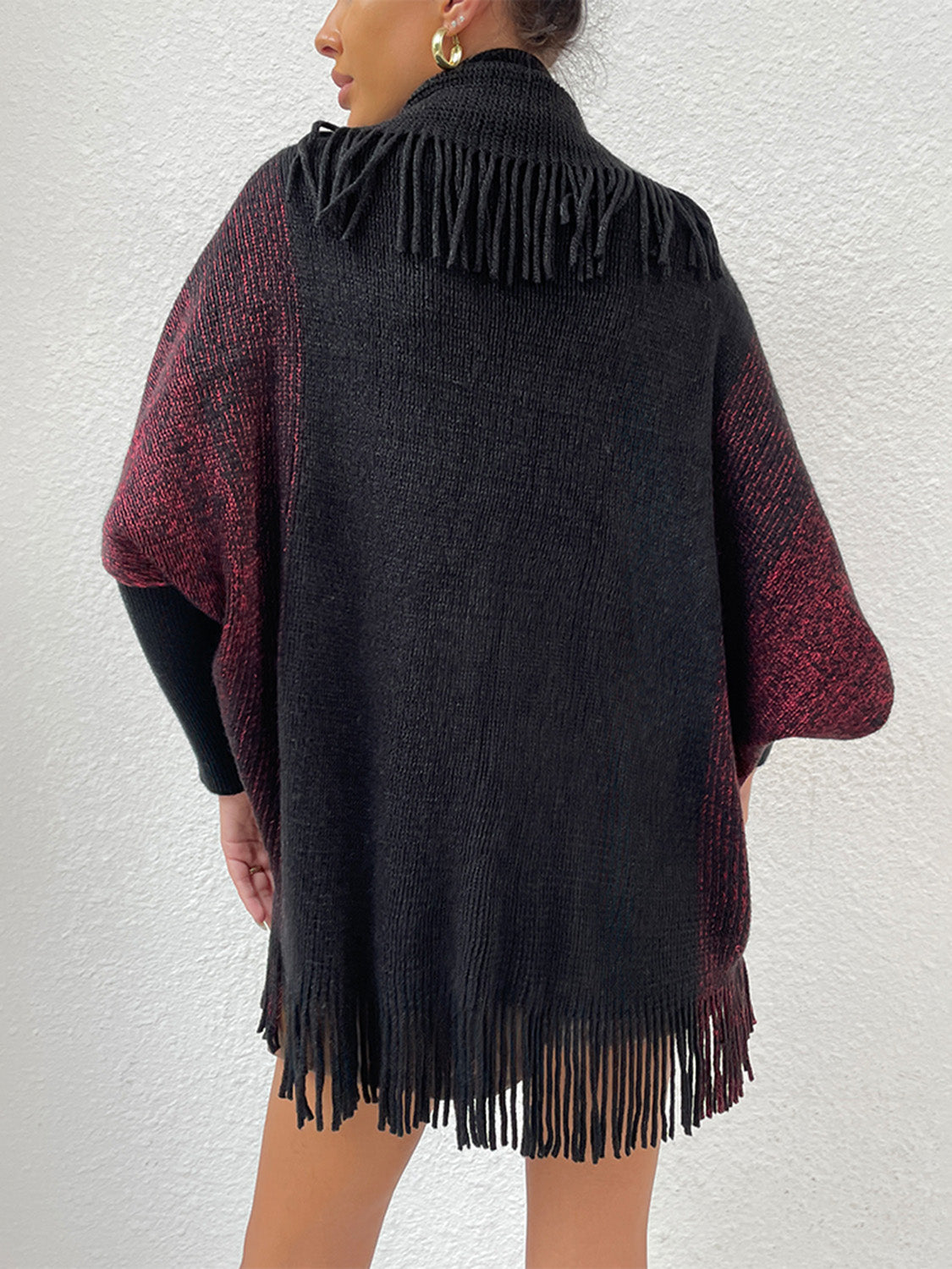 Shiny Fringe Detail Long Sleeve Cardigan