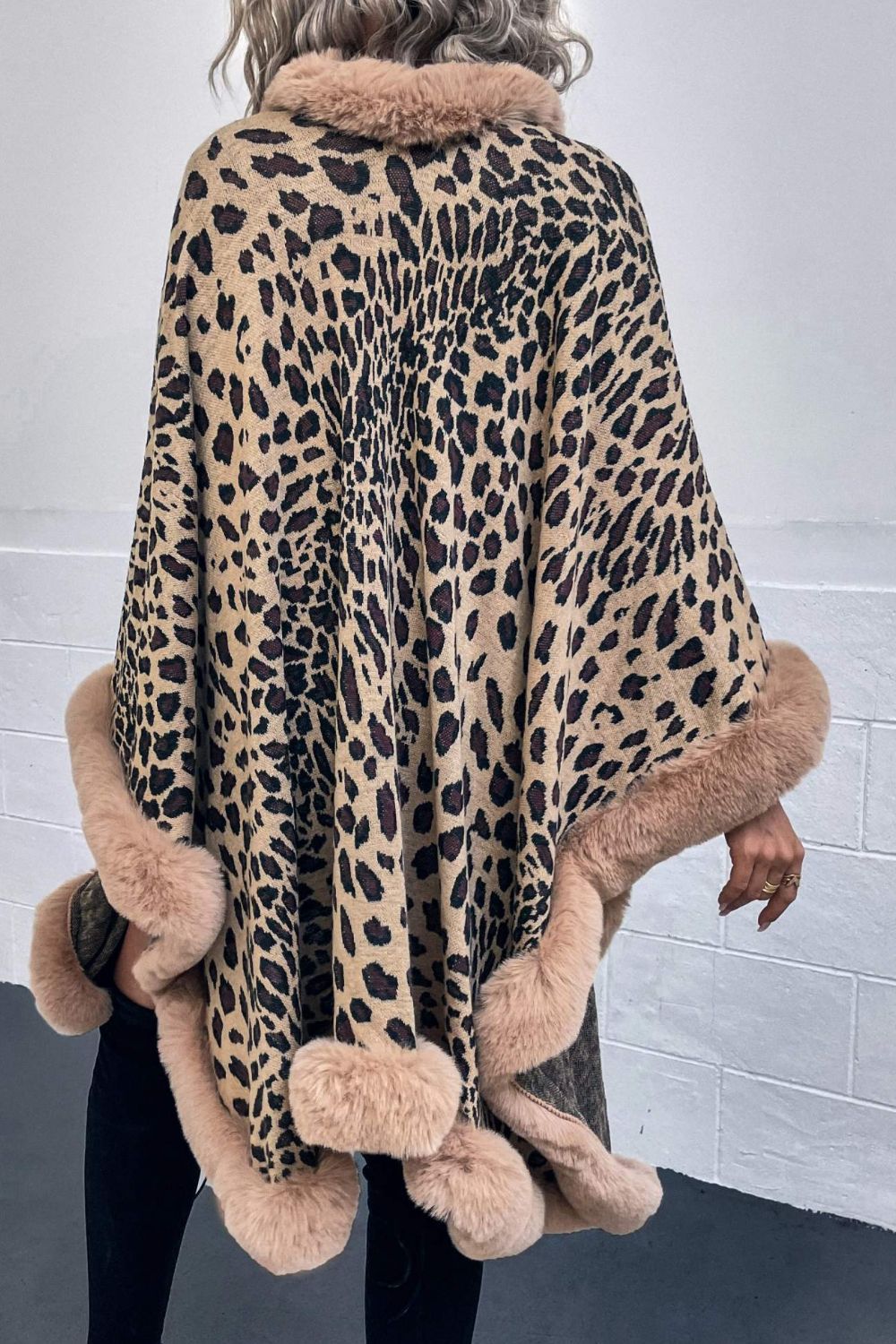 Leopard Open Front Poncho