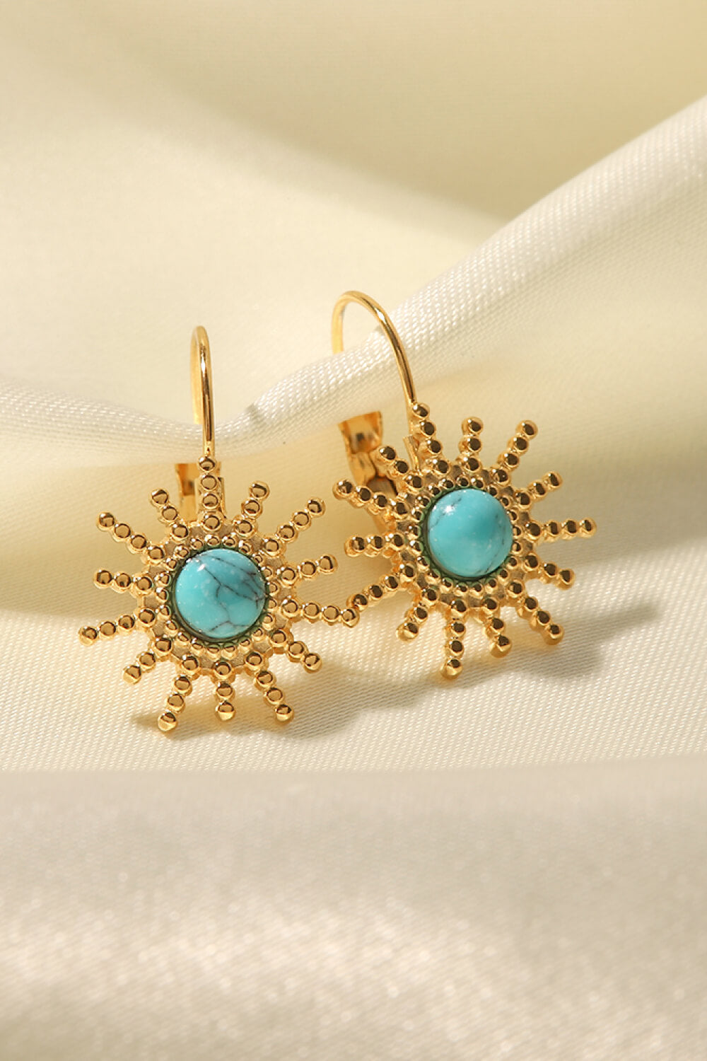 18K Gold Plated Sun-Shaped Earrings