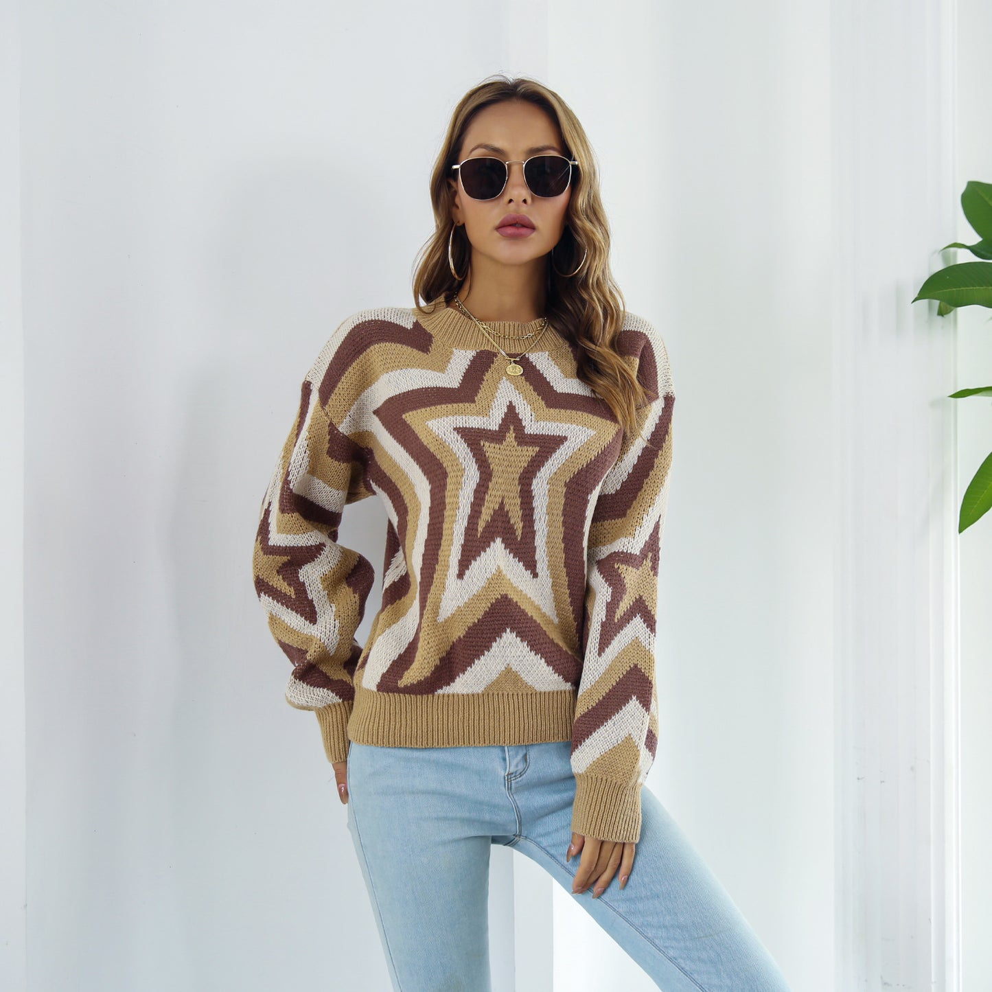 Star Dropped Shoulder Sweater